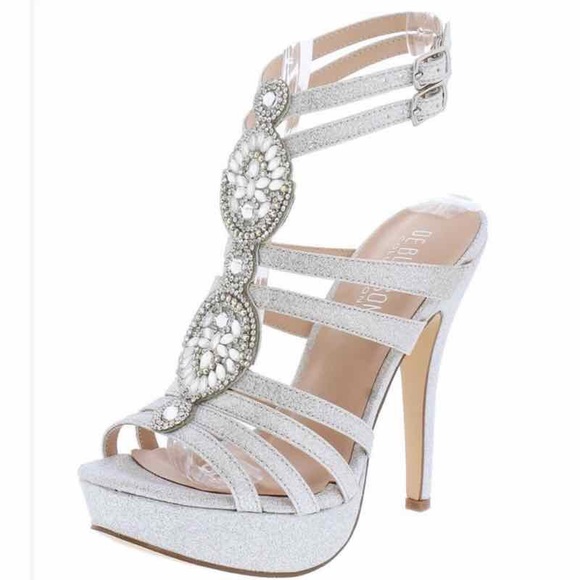 Rhinestone Silver Sparkle Heels - Picture 3 of 3